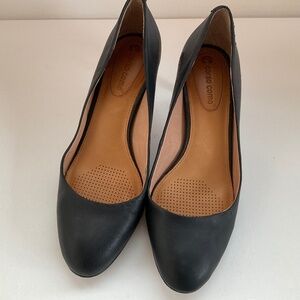 CORSO COMO WOMENS GENUINE LEATHER MATTE BLACK DRESS PUMPS OFFICE HEELS SIZE 8.5